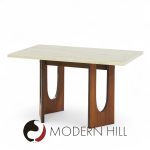Harvey Probber Mid Century Walnut and Stone Side Table