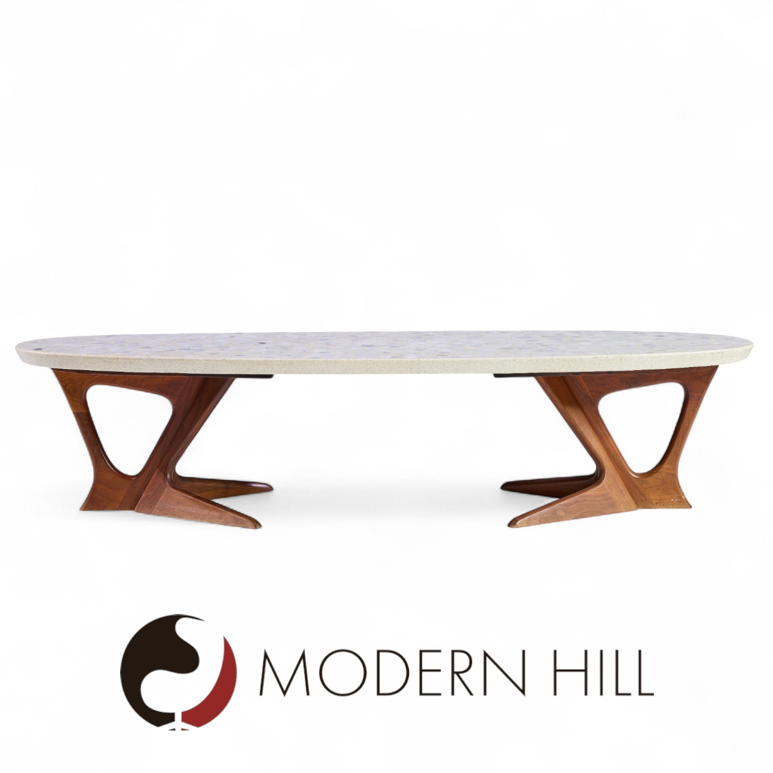Harvey Probber Mid Century Walnut and Terrazzo Coffee Table