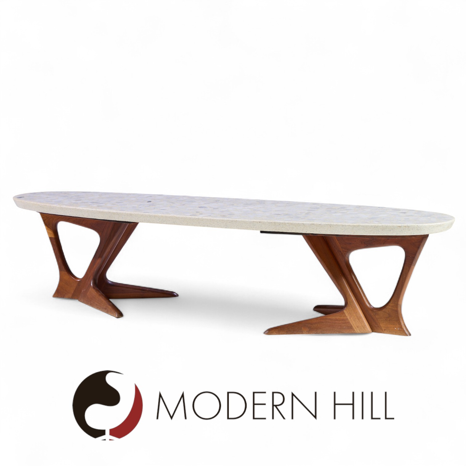 Harvey Probber Mid Century Walnut and Terrazzo Coffee Table