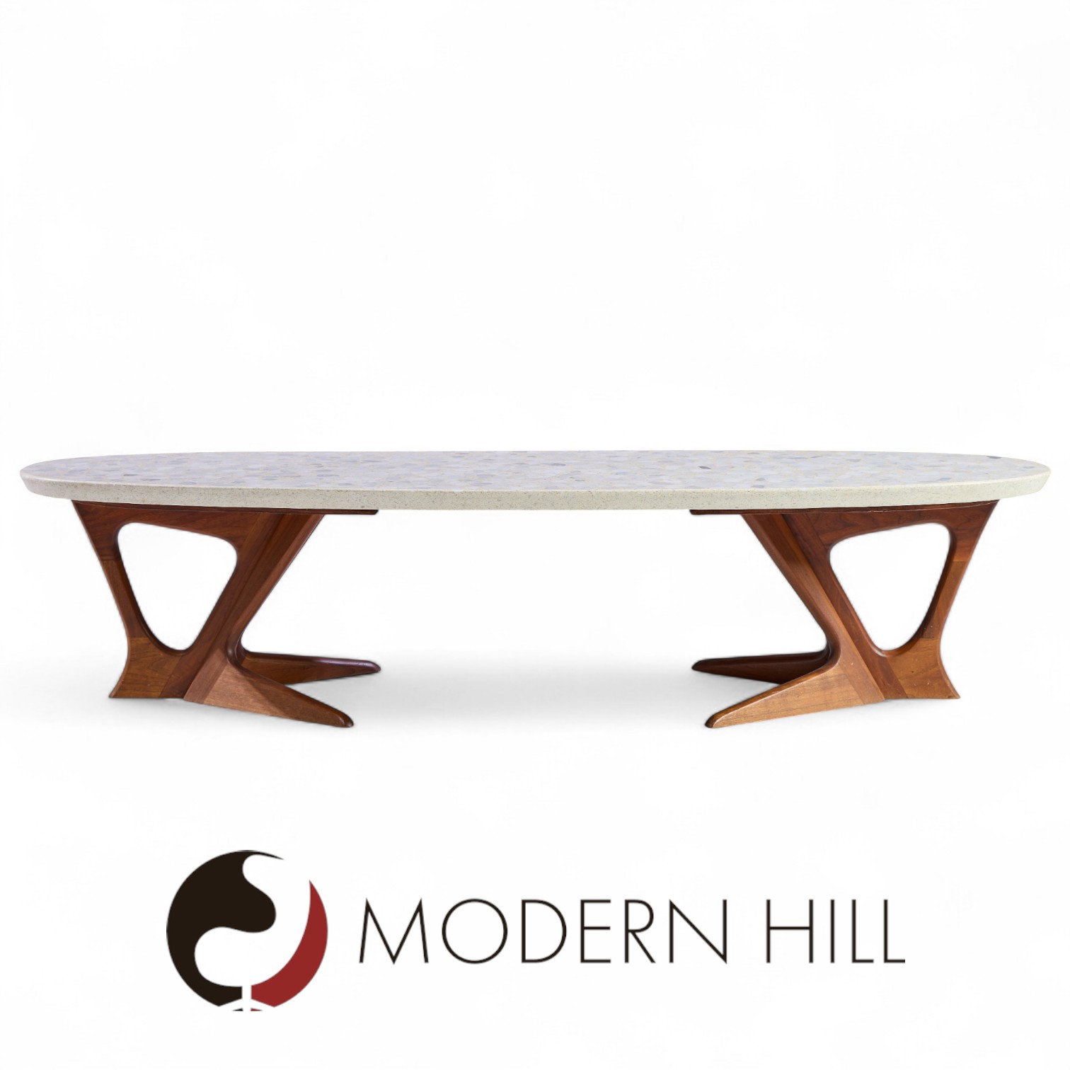 Harvey Probber Mid Century Walnut and Terrazzo Coffee Table