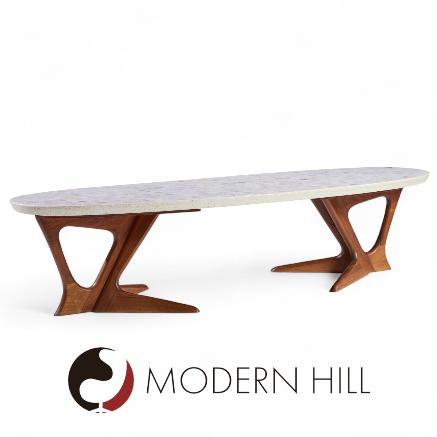 Harvey Probber Mid Century Walnut and Terrazzo Coffee Table