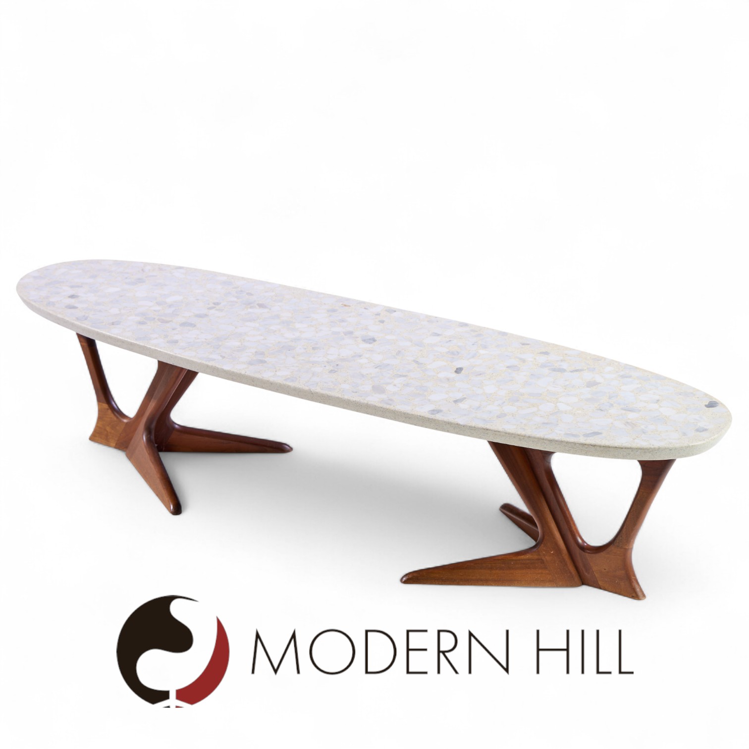 Harvey Probber Mid Century Walnut and Terrazzo Coffee Table
