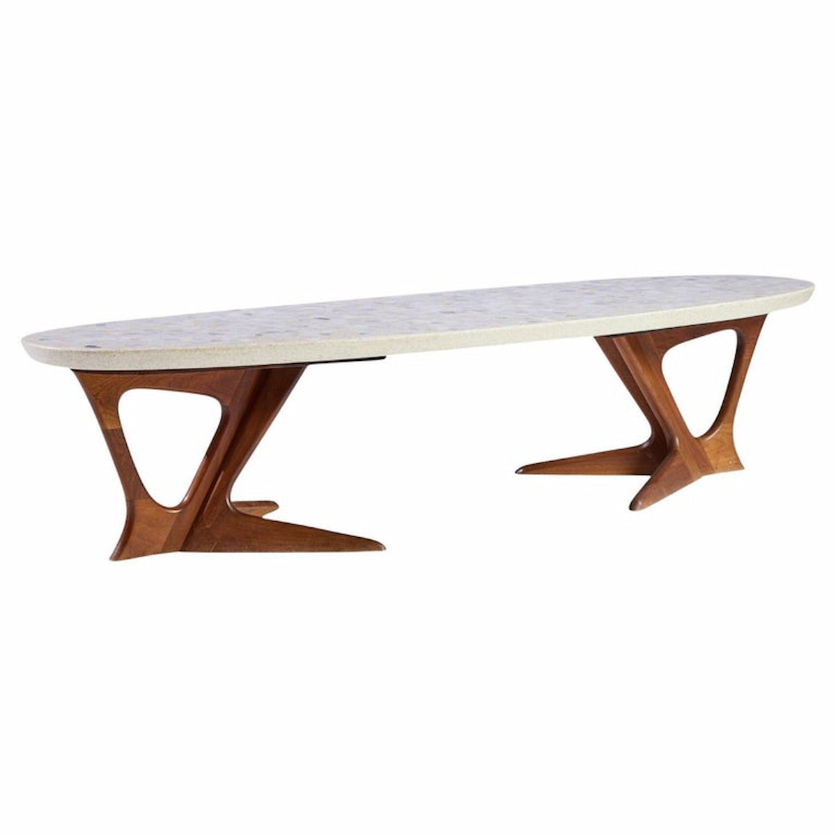 Harvey Probber Mid Century Walnut and Terrazzo Coffee Table