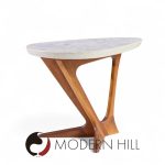 Harvey Probber Walnut and Terrazzo Side End Tables - Pair