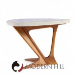 Harvey Probber Walnut and Terrazzo Side End Tables - Pair
