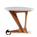 Harvey Probber Walnut and Terrazzo Side End Tables - Pair