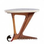 Harvey Probber Walnut and Terrazzo Side End Tables - Pair