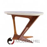 Harvey Probber Walnut and Terrazzo Side End Tables - Pair