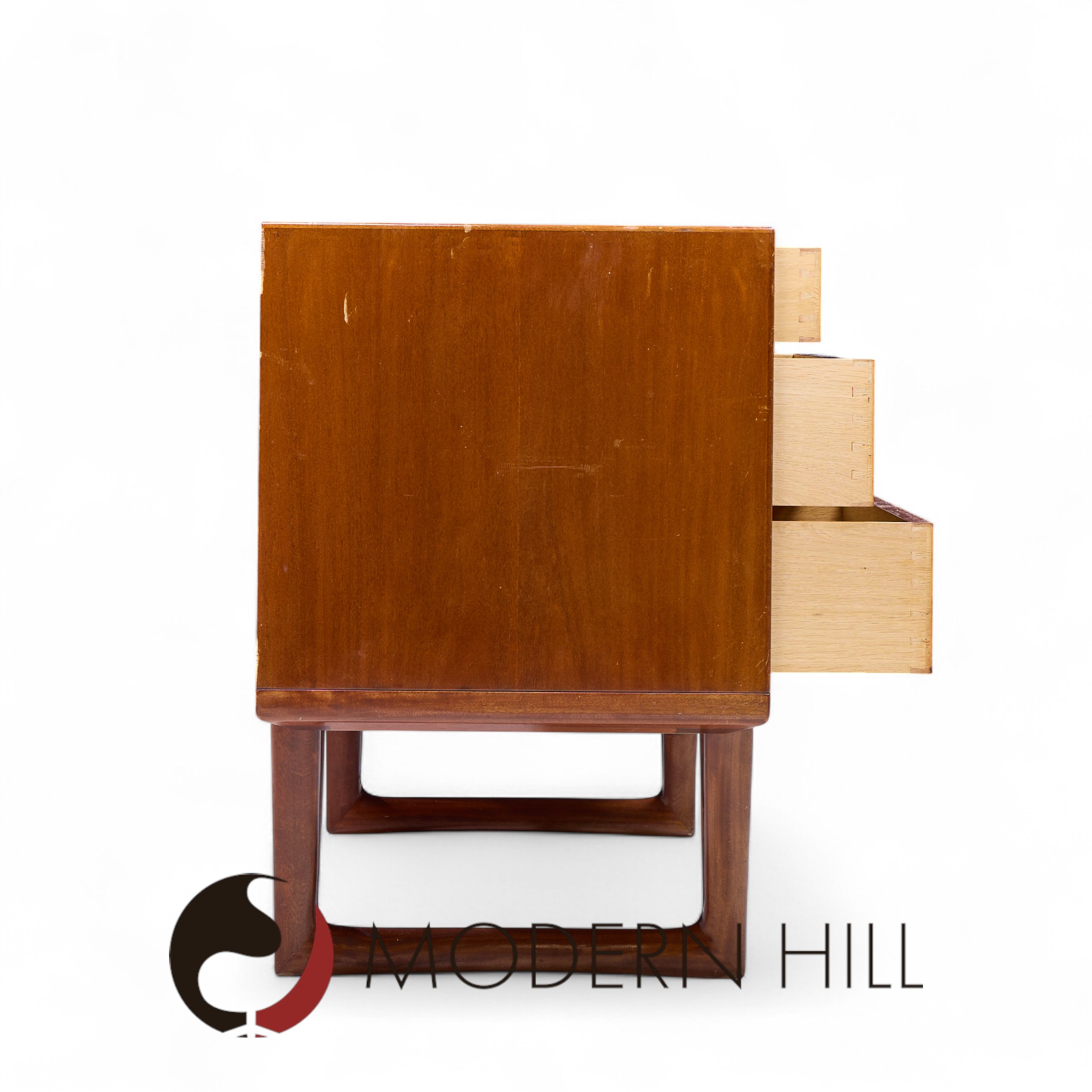 Helge Vestergaard-jensen for Peder Pedersen Mid Century Sculptural Danish Teak 6 Drawer Dresser