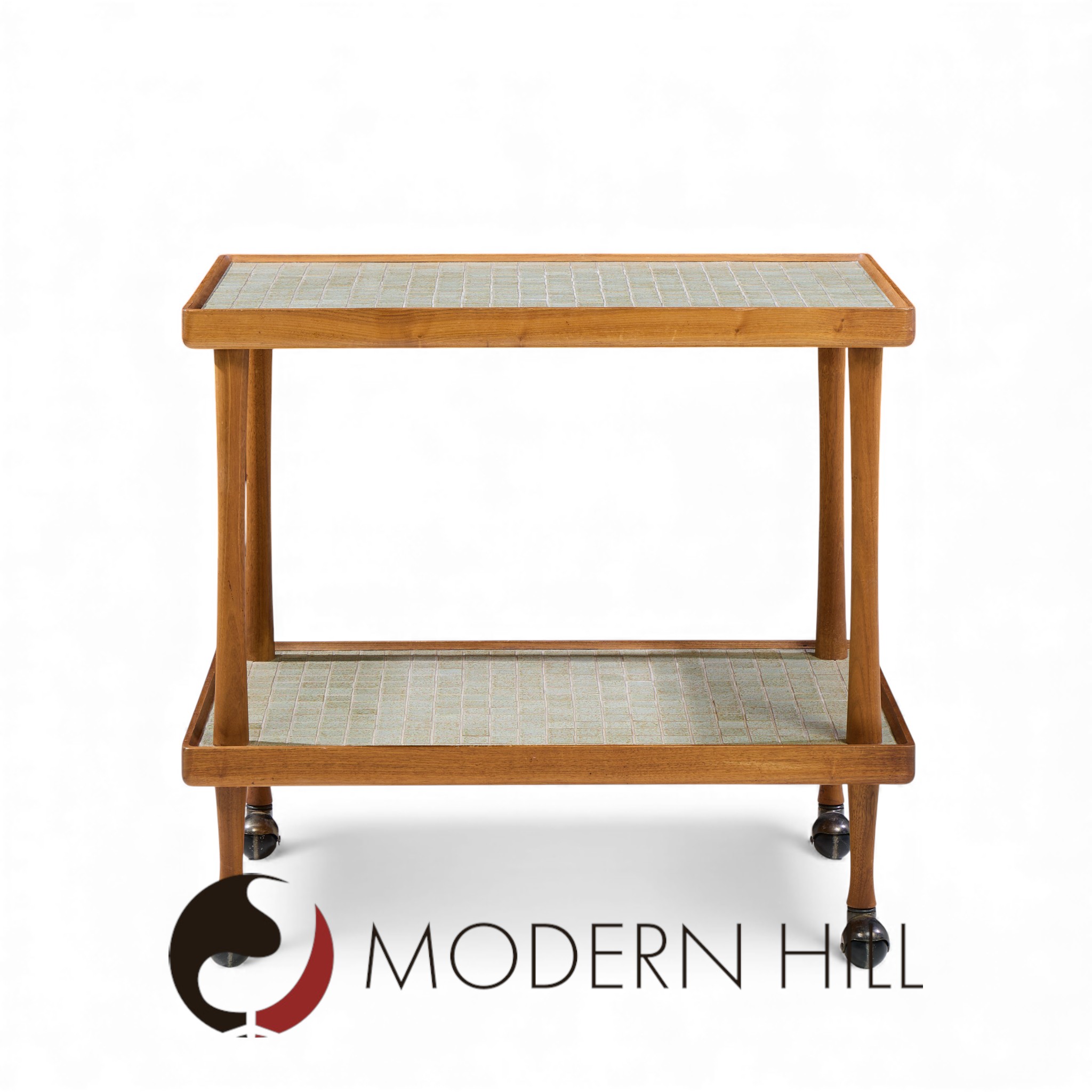 Jane and Gordon Martz for Marshall Studios Mid Century Walnut and Tile Bar Cart