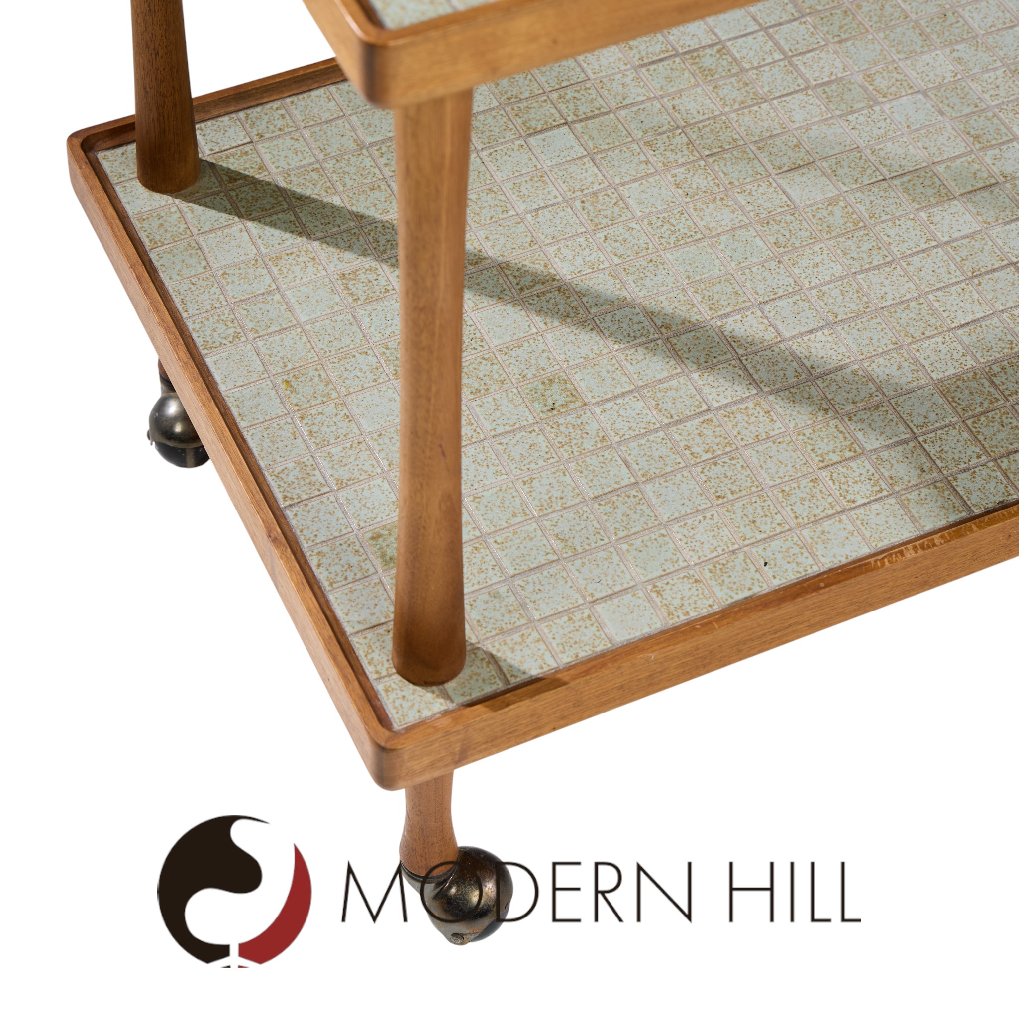 Jane and Gordon Martz for Marshall Studios Mid Century Walnut and Tile Bar Cart