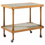 Jane and Gordon Martz for Marshall Studios Mid Century Walnut and Tile Bar Cart
