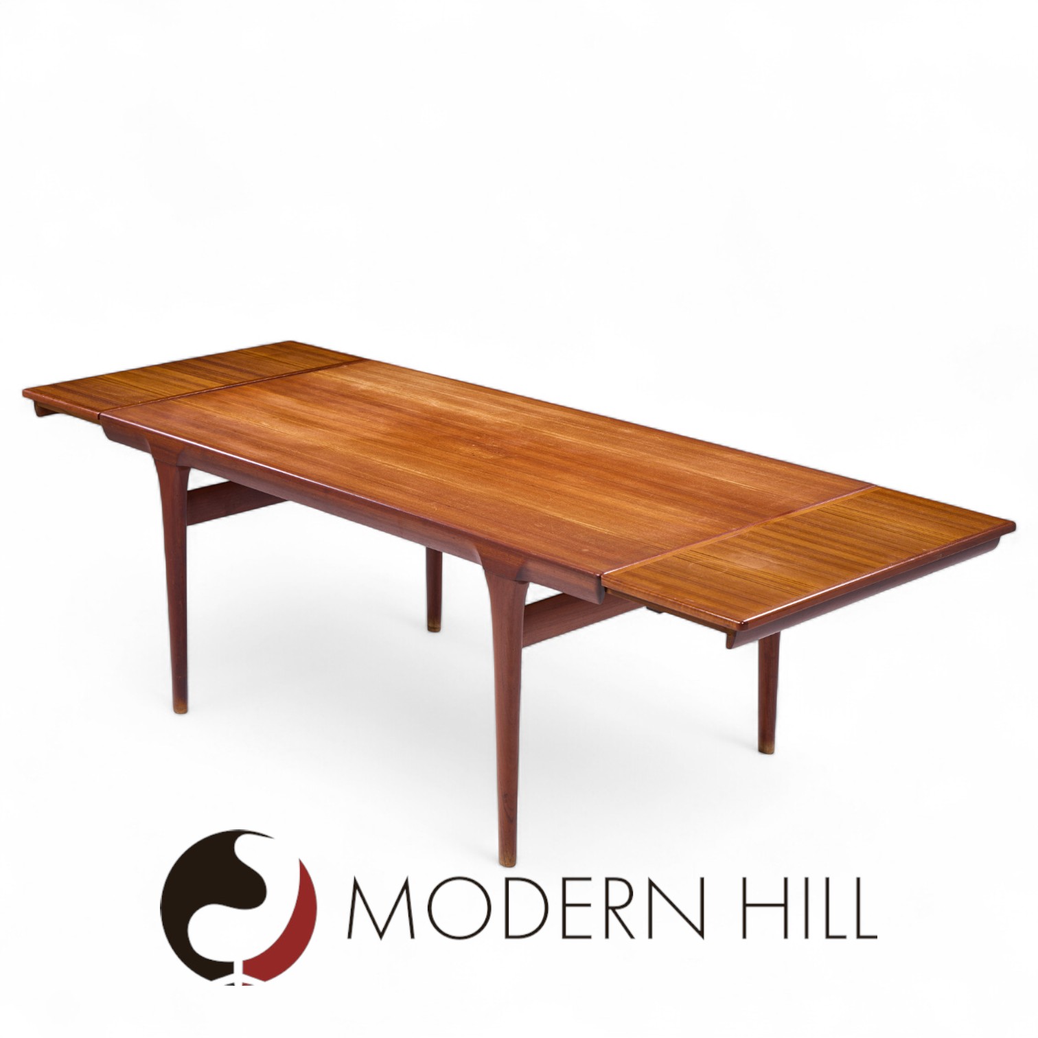 Kofod Larsen for Faarup Møbelfabrik Mid Century Teak Hidden Leaf Expanding Dining Table