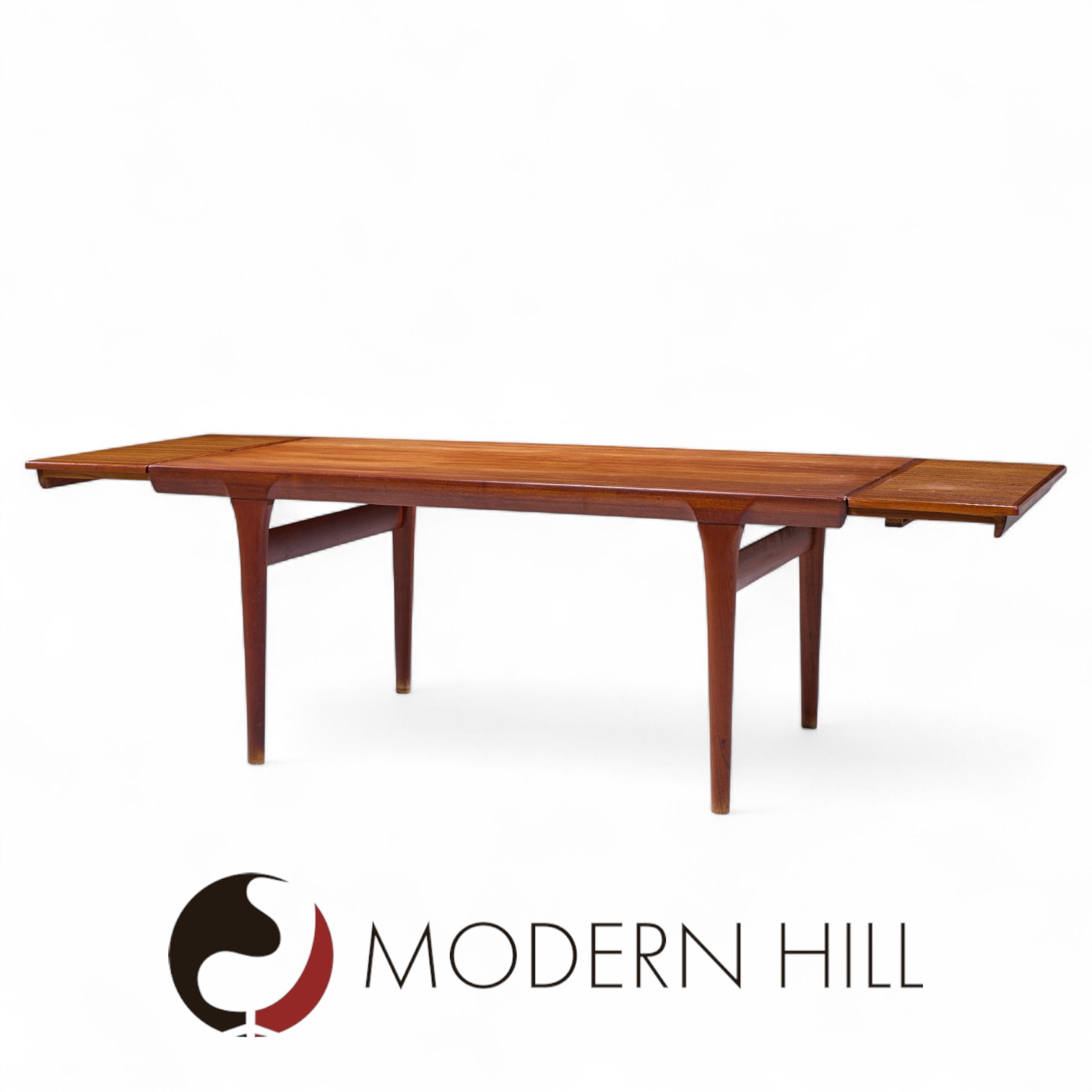 Kofod Larsen for Faarup Møbelfabrik Mid Century Teak Hidden Leaf Expanding Dining Table
