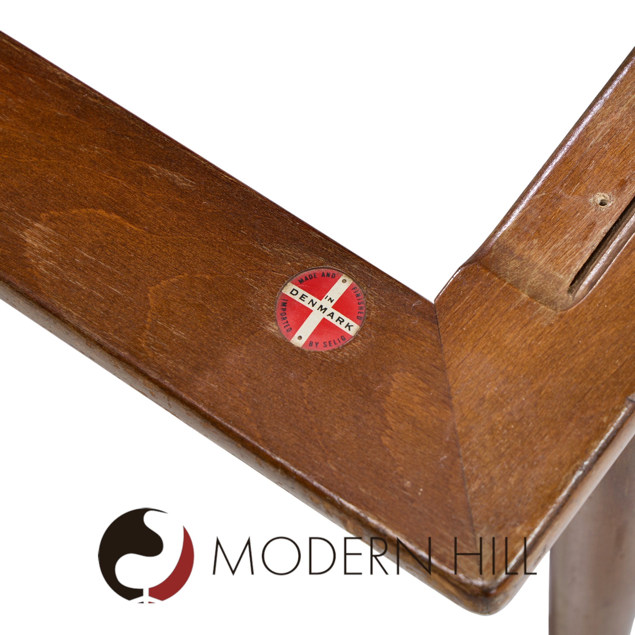 Kofod Larsen for Selig Mid Century Walnut Chaise Lounge Chair