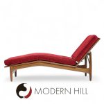Kofod Larsen for Selig Mid Century Walnut Chaise Lounge Chair