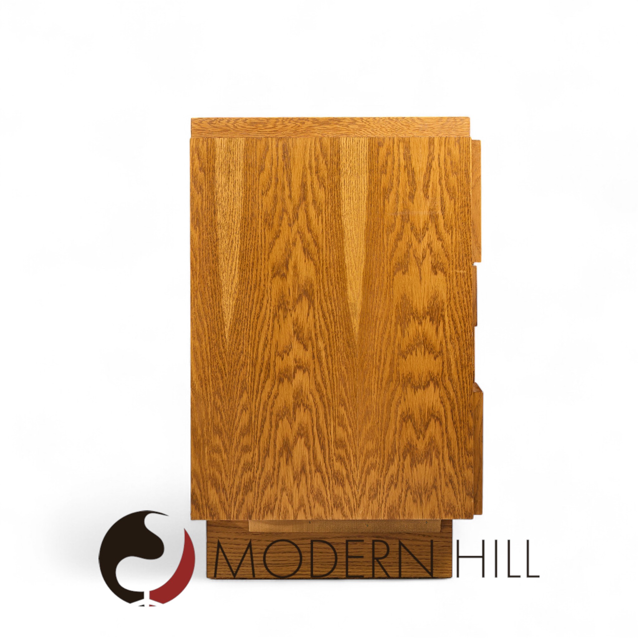 Lane Stacatto Brutalist Mid Century Oak Lowboy Dresser