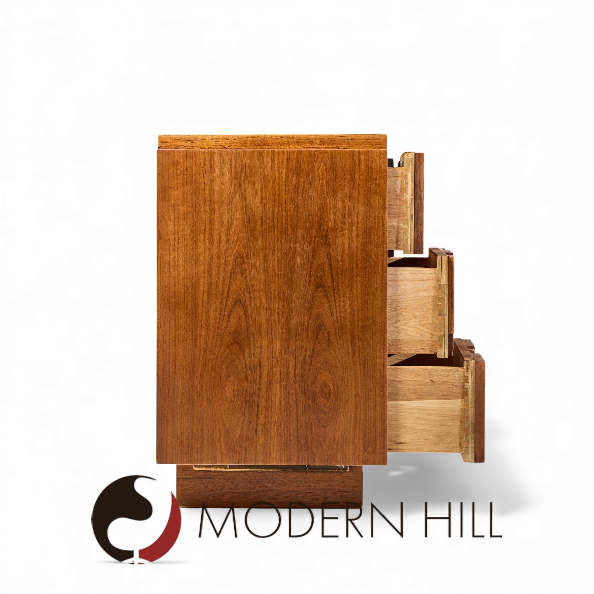 Lane Staccato Mid Century Brutalist Walnut Lowboy Dresser