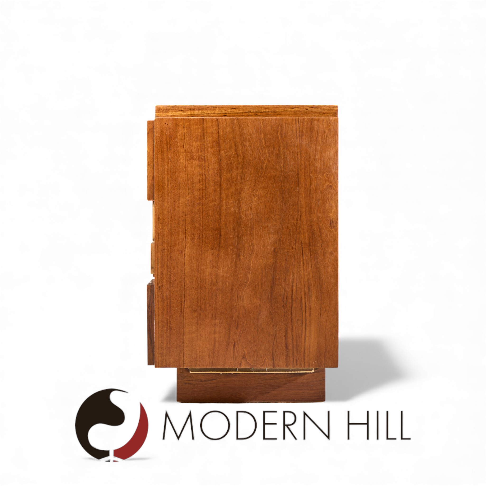 Lane Staccato Mid Century Brutalist Walnut Lowboy Dresser