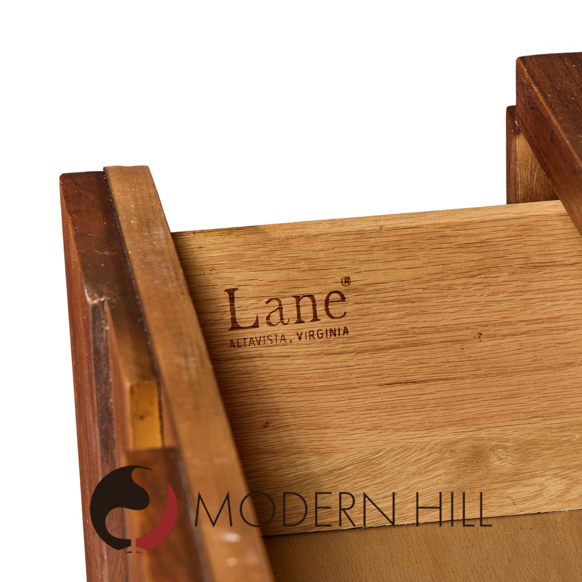 Lane Staccato Mid Century Brutalist Walnut Lowboy Dresser