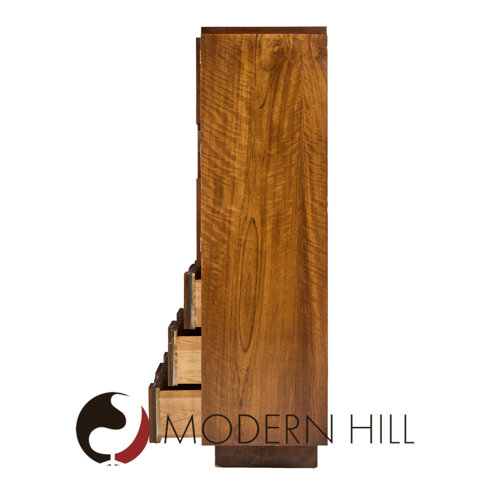 Lane Staccato Mid Century Brutalist Walnut Armoire