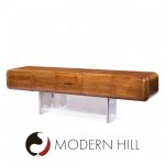 M.f. Harty for Stow Davis Tomorrow Mid Century Walnut and Chrome Floating Credenza