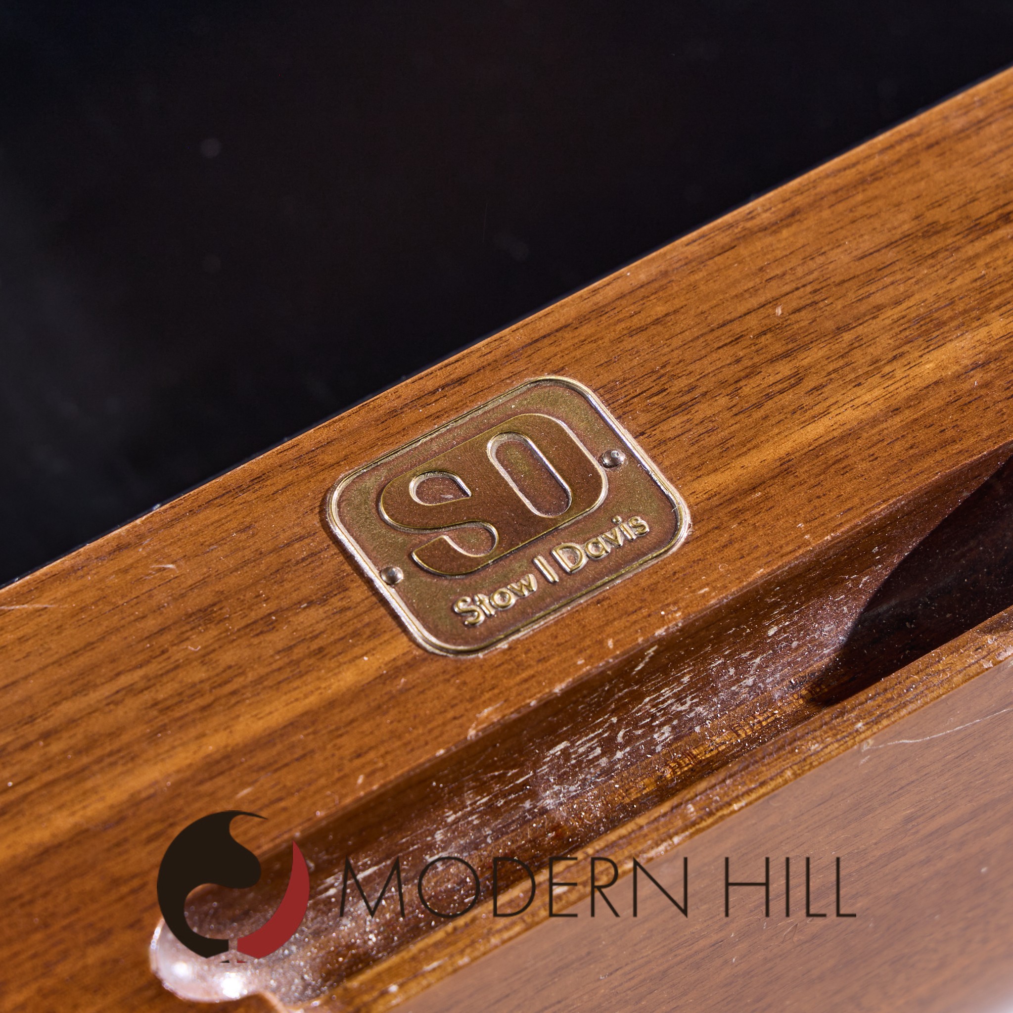 M.f. Harty for Stow Davis Tomorrow Mid Century Walnut and Chrome Floating Credenza