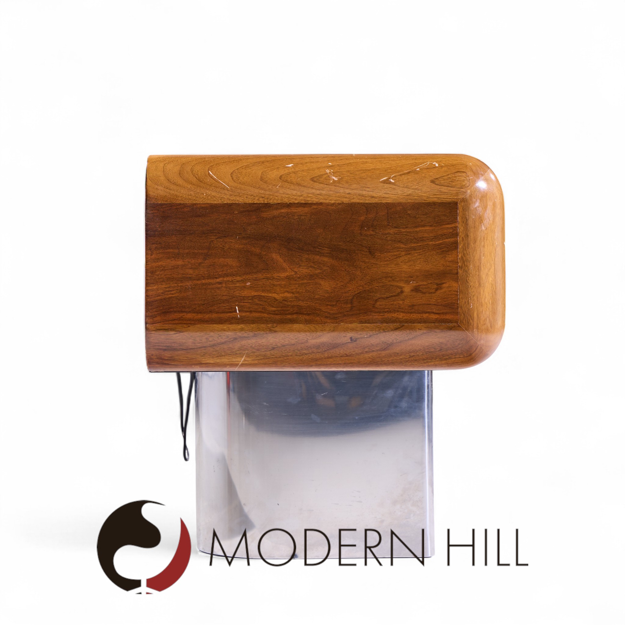 M.f. Harty for Stow Davis Tomorrow Mid Century Walnut and Chrome Floating Credenza