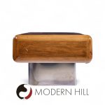 M.f. Harty for Stow and Davis Mid Century Walnut, Chrome and Glass Executive Desk