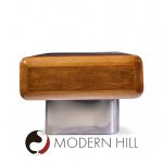 M.f. Harty for Stow and Davis Mid Century Walnut, Chrome and Glass Executive Desk