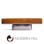 M.f. Harty for Stow and Davis Mid Century Walnut, Chrome and Glass Executive Desk