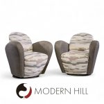Michael Wolk for Weiman Miami Swivel Chairs - Pair