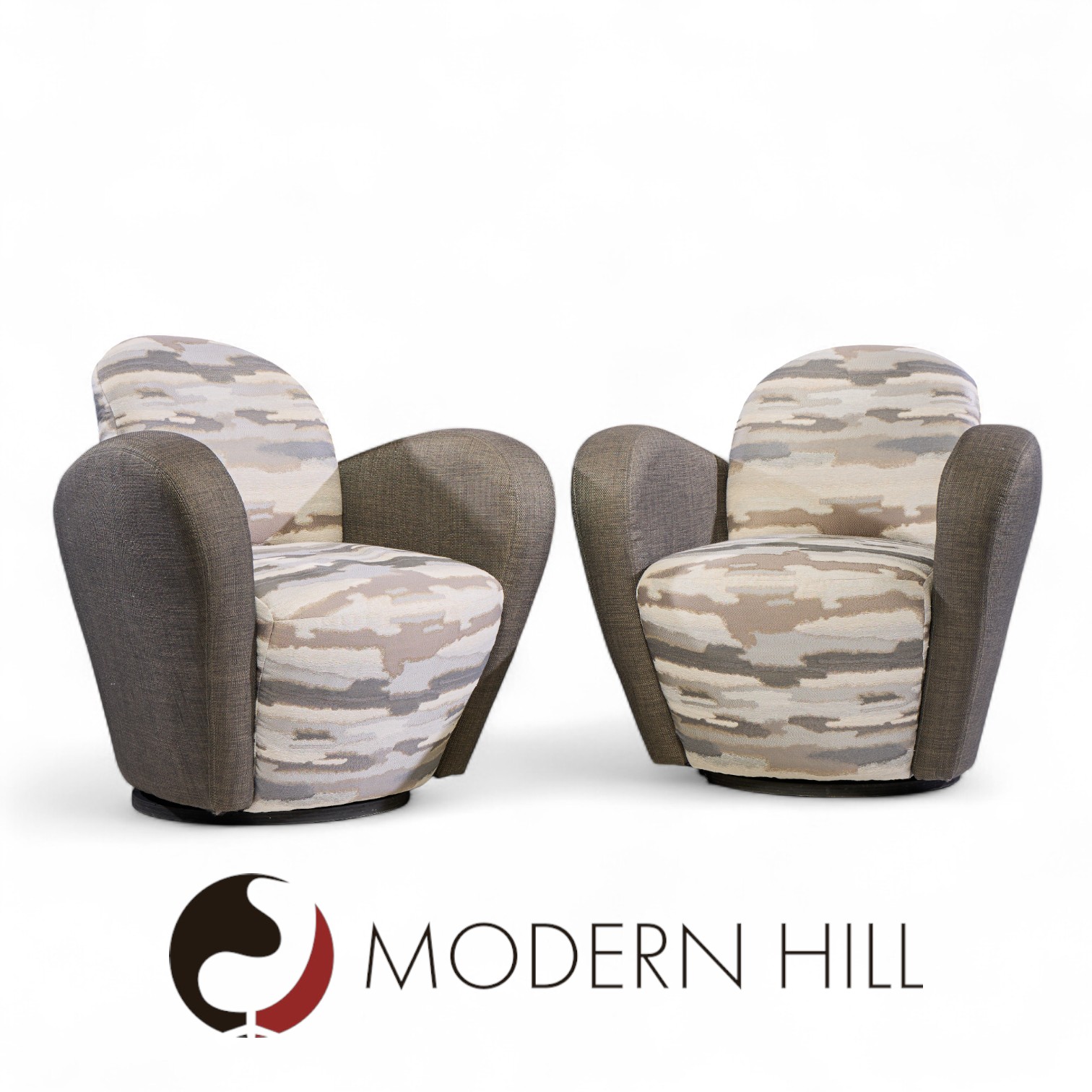 Michael Wolk for Weiman Miami Swivel Chairs - Pair