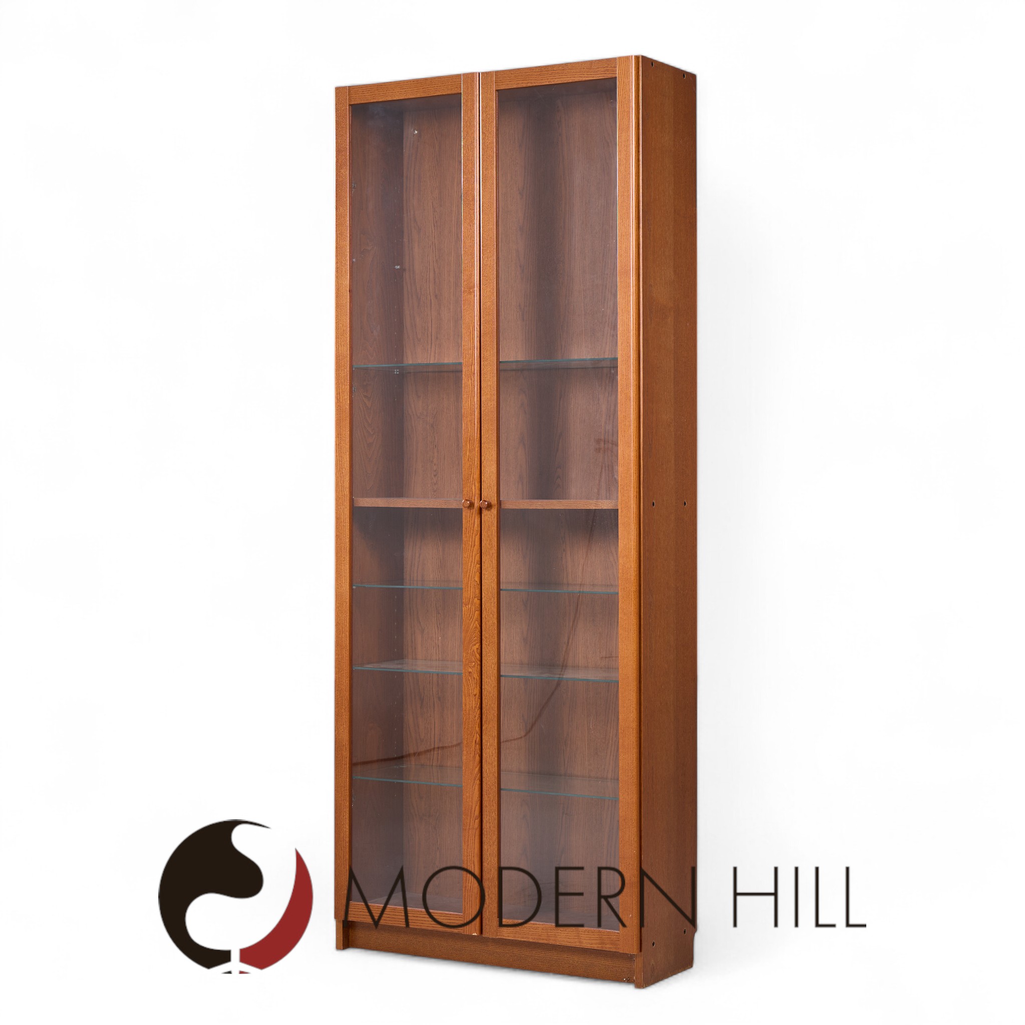 Mid Century Danish Teak Glass Door Display Cabinet