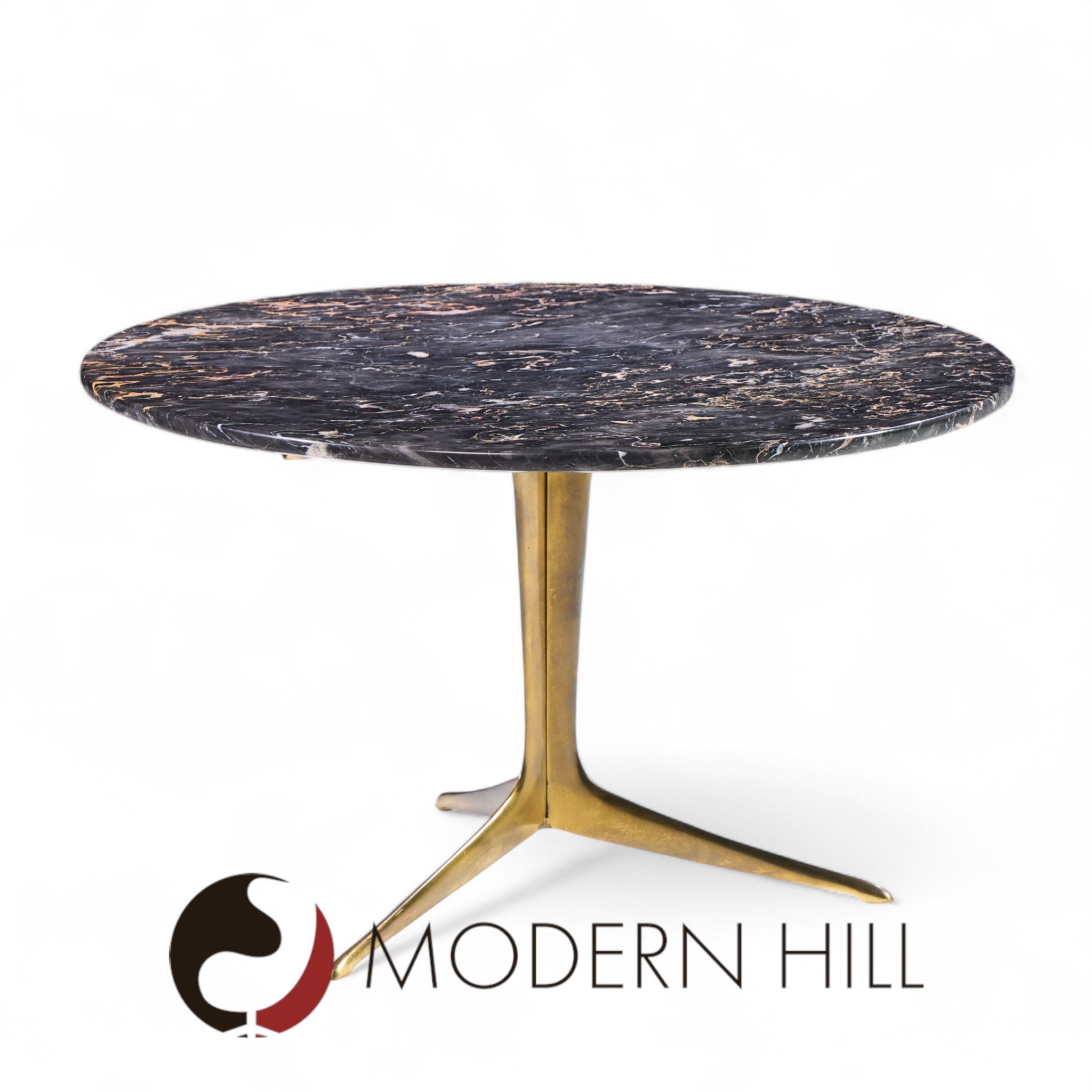 Mid Century Italian Marble and Brass Coffee Table