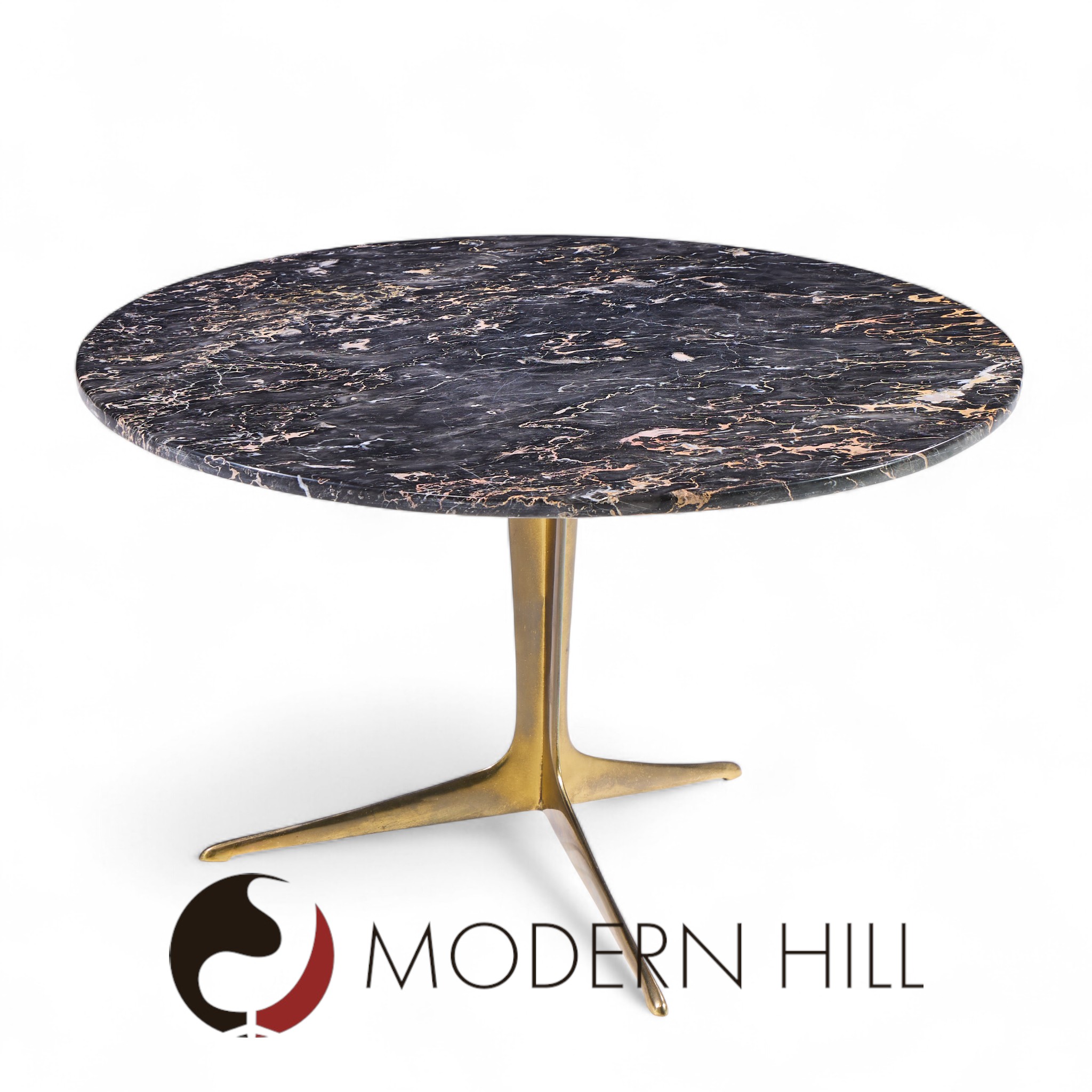 Mid Century Italian Marble and Brass Coffee Table