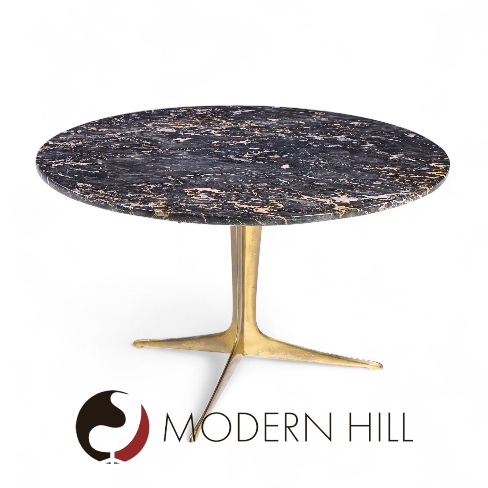 Mid Century Italian Marble and Brass Coffee Table