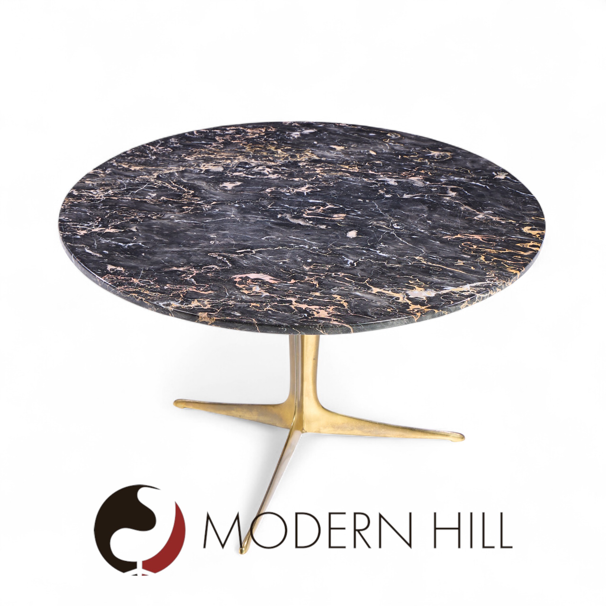Mid Century Italian Marble and Brass Coffee Table