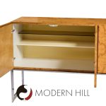 Milo Baughman for Thayer Coggin Mid Century Burlwood and Chrome Credenza