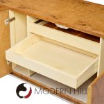 Milo Baughman for Thayer Coggin Mid Century Burlwood and Chrome Credenza