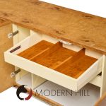 Milo Baughman for Thayer Coggin Mid Century Burlwood and Chrome Credenza