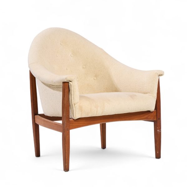 Milo Baughman for Thayer Coggin Mid Century Walnut Tufted Lounge Chair