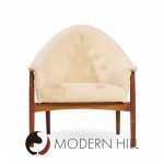 Milo Baughman for Thayer Coggin Mid Century Walnut Tufted Lounge Chair
