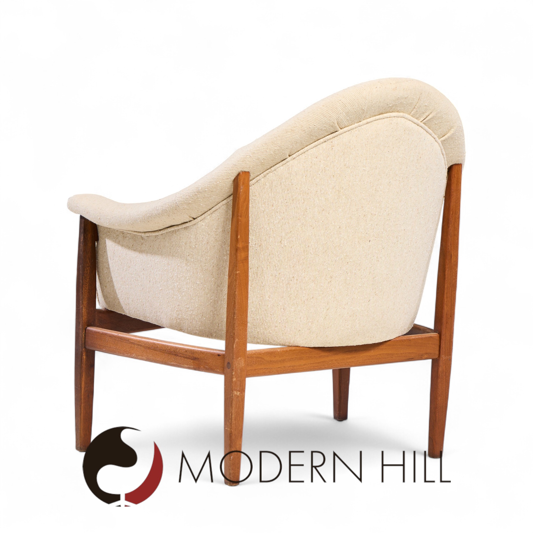 Milo Baughman for Thayer Coggin Mid Century Walnut Tufted Lounge Chair