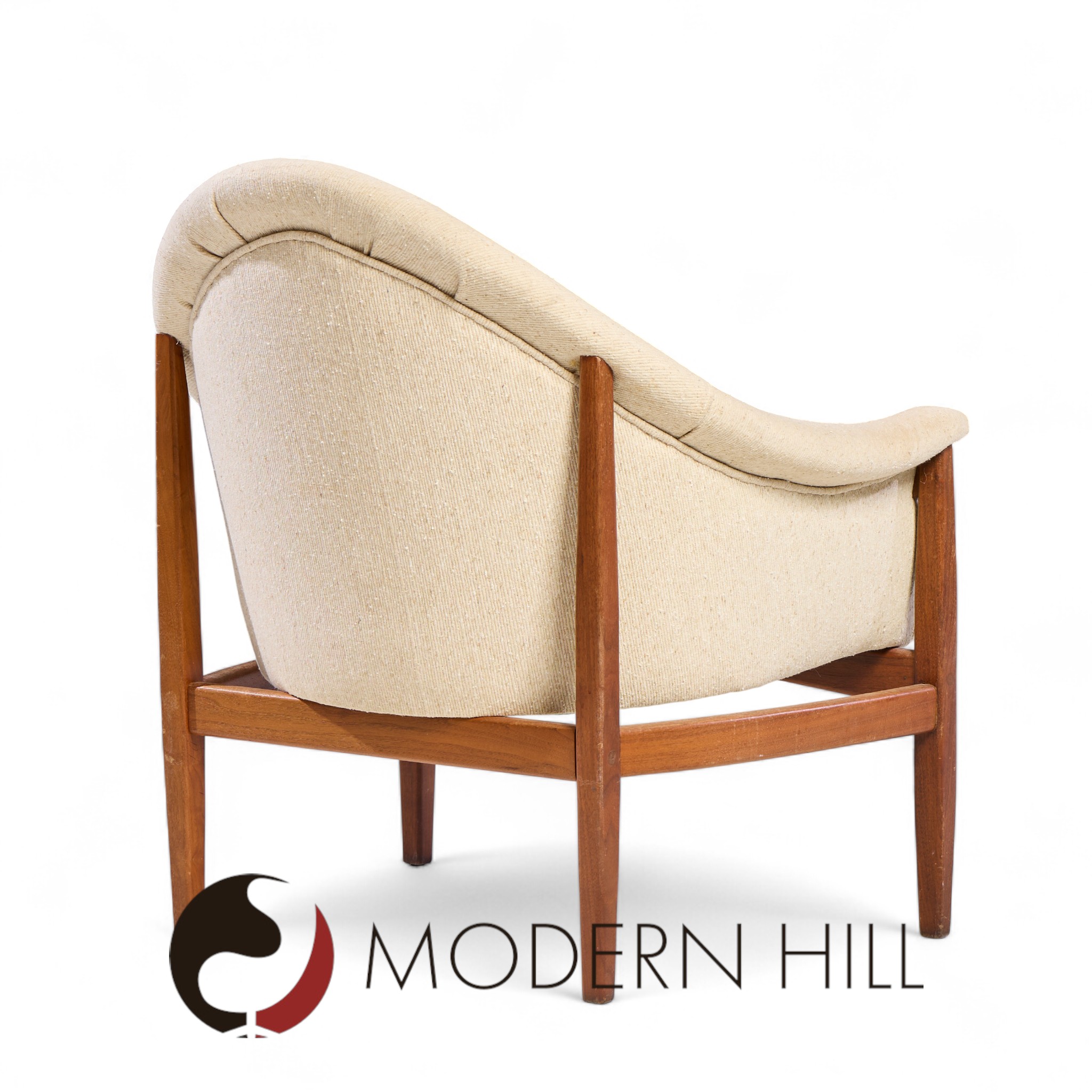 Milo Baughman for Thayer Coggin Mid Century Walnut Tufted Lounge Chair