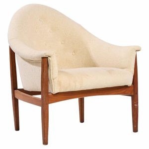 Milo Baughman for Thayer Coggin Mid Century Walnut Tufted Lounge Chair