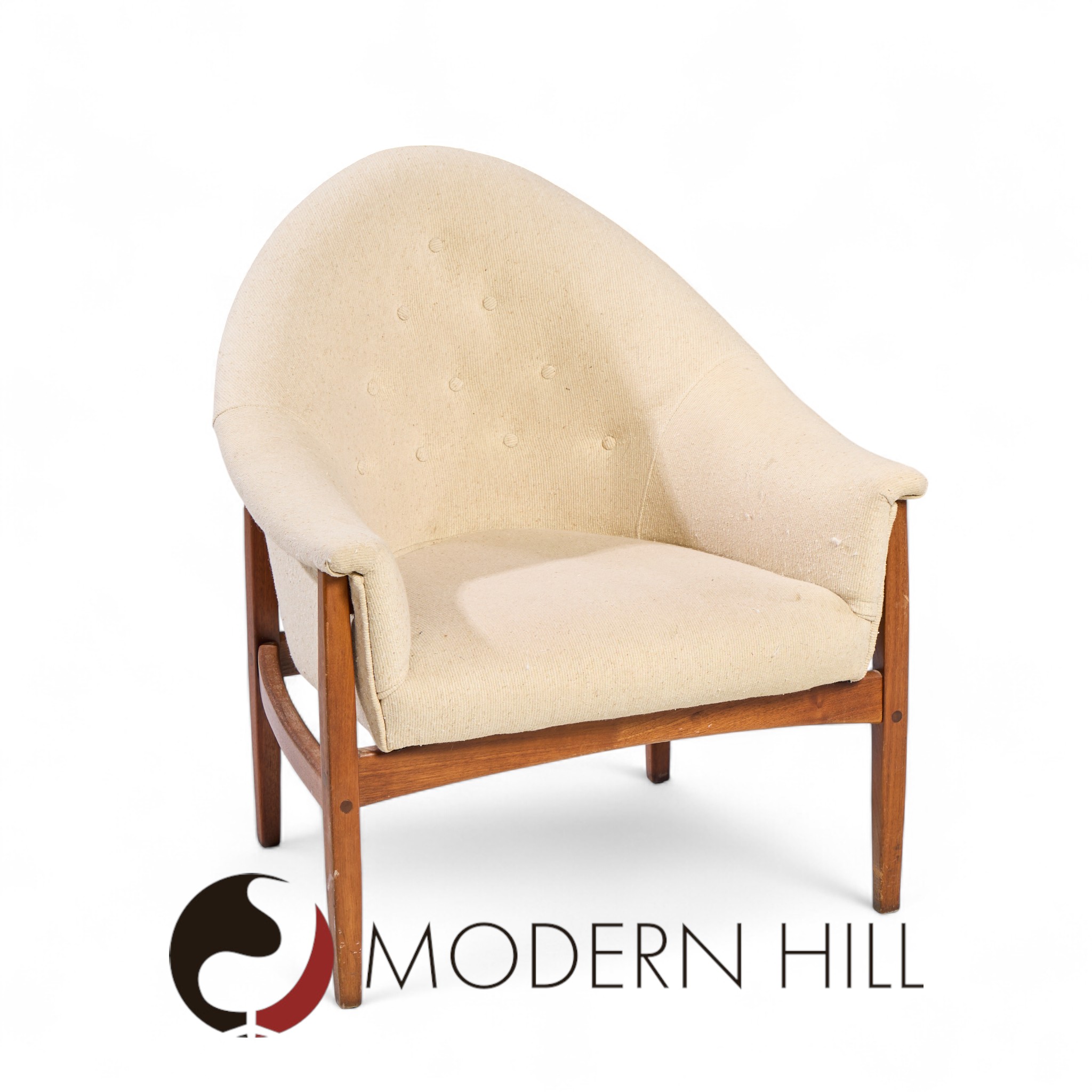 Milo Baughman for Thayer Coggin Mid Century Walnut Tufted Lounge Chairs - Pair