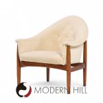 Milo Baughman for Thayer Coggin Mid Century Walnut Tufted Lounge Chairs - Pair