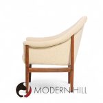 Milo Baughman for Thayer Coggin Mid Century Walnut Tufted Lounge Chairs - Pair