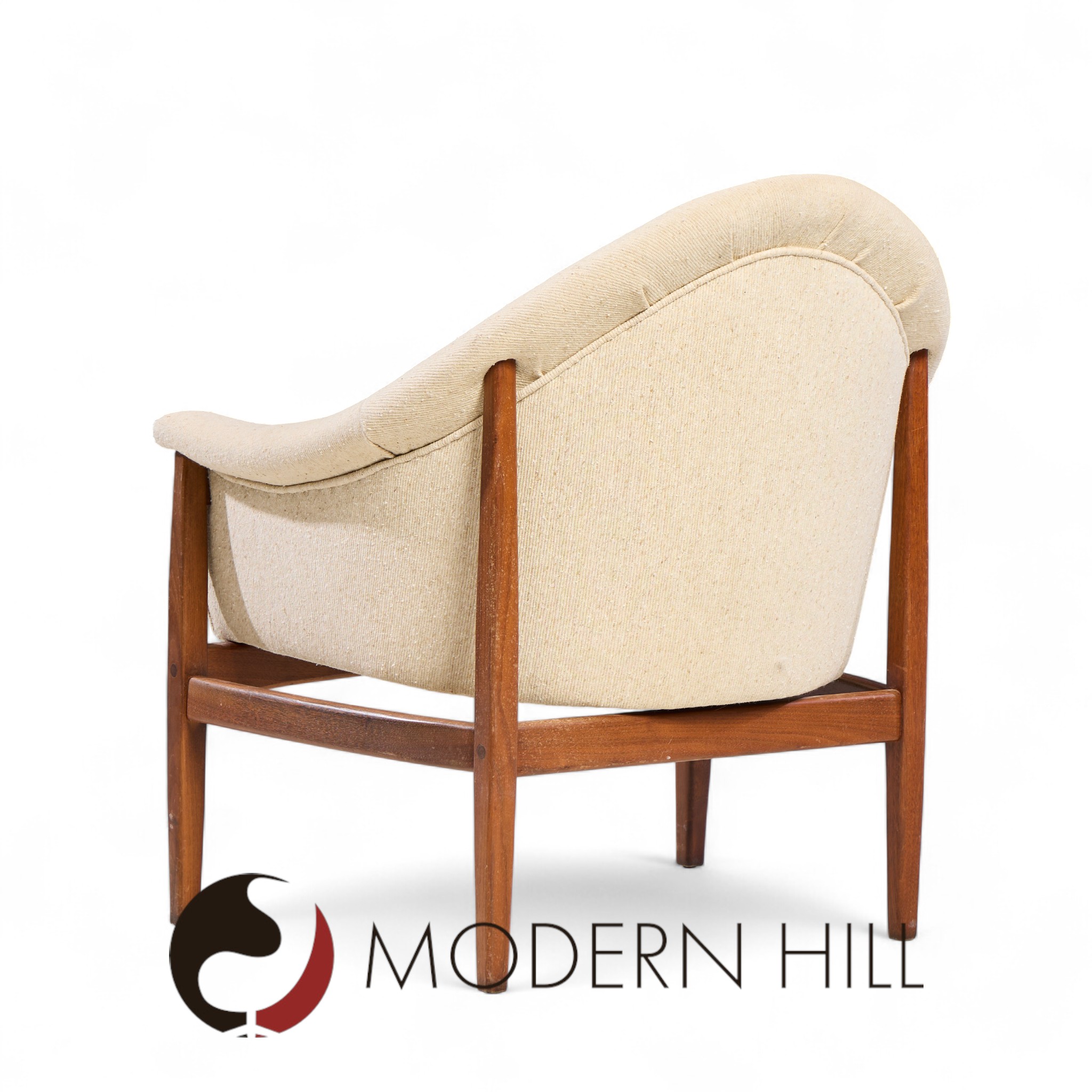 Milo Baughman for Thayer Coggin Mid Century Walnut Tufted Lounge Chairs - Pair